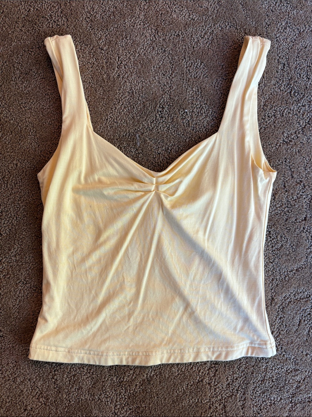 Yellow Gathered Front Tank Top